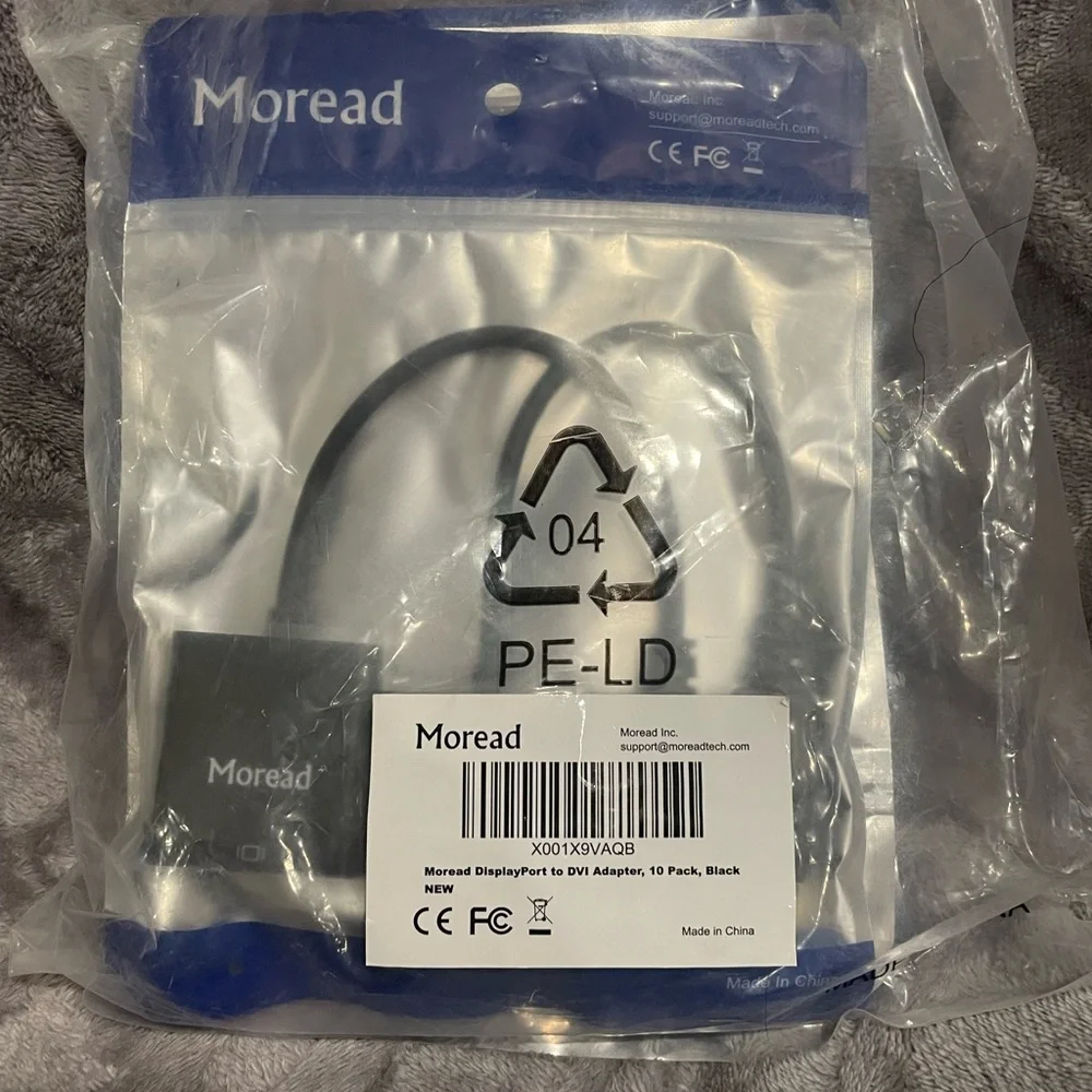 DisplayPort (DP) to DVI‎ Adapter, 10 Pack, Gold-Plated Male to Female